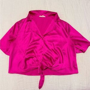 Pink satin top